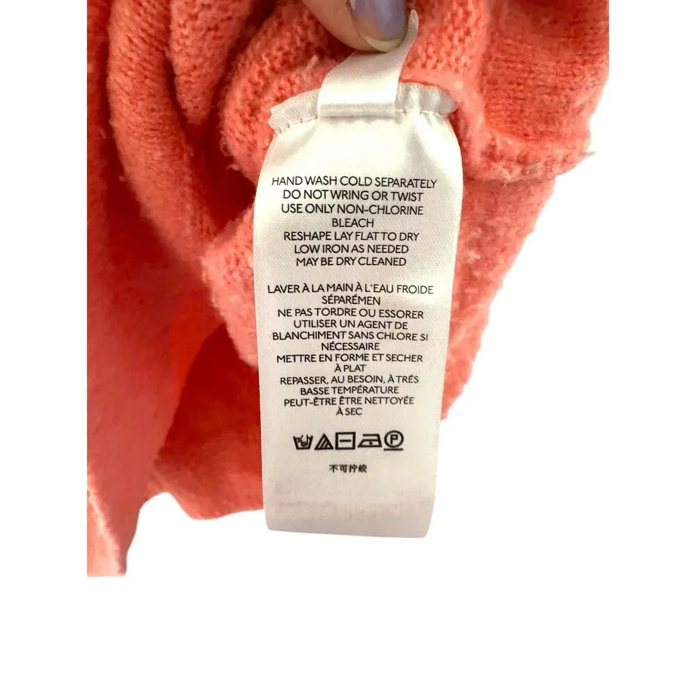 Anthropologie Oversized V-Neck Knit Sweater peach‎ XS